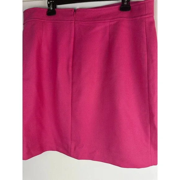 J Crew Patch Pocket Mini Skirt Double Serge Wool Barbie Bright Fuchsia 16T Tall - Picture 9 of 10